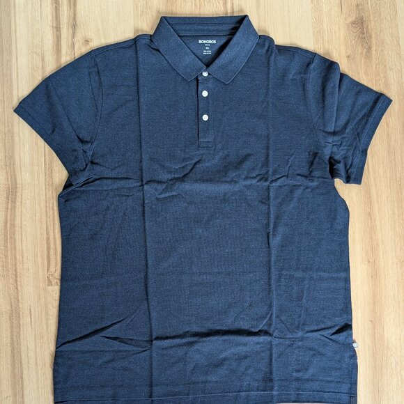 NWT Bonobos Classic Piqué Polo – Slim Fit – Heather Navy – XXL